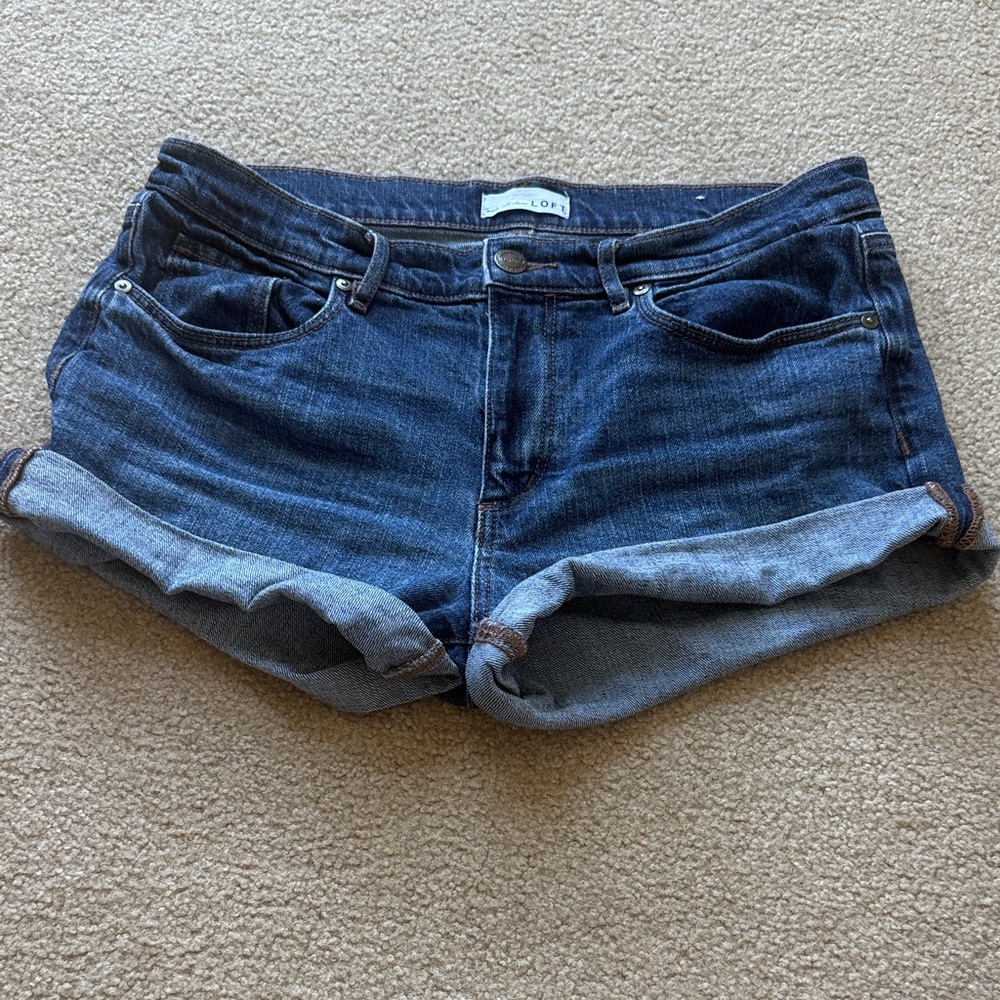 LOFT Dark Blue Jean Shorts